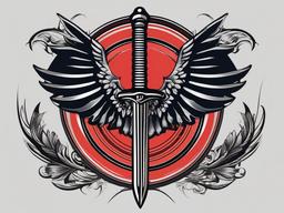 wing sword tattoo  simple vector color tattoo