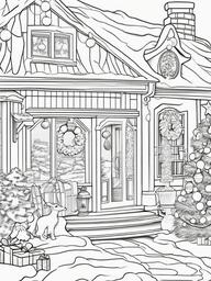 Christmas Activity Pages  outling,coloring pages,black and whit