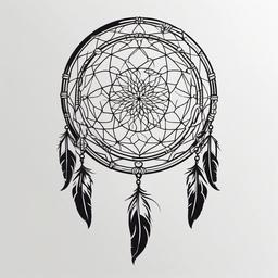 Small Dream Catcher Tattoo - Small-sized dream catcher tattoos.  simple vector tattoo,minimalist,white background