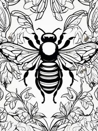 bee tattoo outline  vector tattoo design