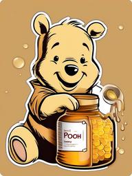 Winnie The Pooh clipart - Pooh with a jar of honey  vector clipart