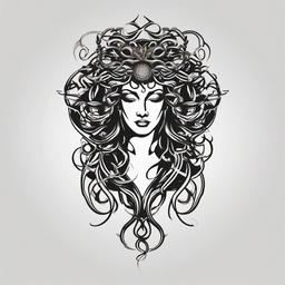 Best Medusa Tattoo - Discover top-notch Medusa tattoo designs celebrated for their artistic excellence, creativity, and symbolism.  simple vector color tattoo,minimal,white background