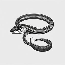 Small Snake Tattoo - Petite snake design for a tattoo.  simple vector tattoo,minimalist,white background