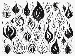 drawing of a cartoon flame  minimal rough sketch scribbles,doodles,black and white