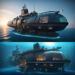 deep-sea research submarine exploring ocean mysteries - minecraft house design ideas 