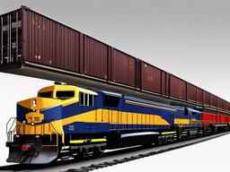 Train clipart - freight train loaded with cargo  