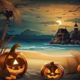 Beach background - halloween beach background  