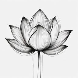 drawing of a lotus flower  minimal rough sketch scribbles,doodles,black and white