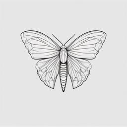 Minimalist Moth Tattoo - Embrace simplicity and elegance with a minimalist moth tattoo design for a subtle and refined look.  simple vector color tattoo, minimal, white background