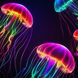 Neon Background Wallpaper - neon jellyfish background  