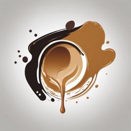 Minimalist coffee stain design: Playful spill, marking enjoyment.  simple color tattoo style