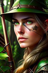 elven ranger with a keen eye and a trusty bow, a master of the wilderness. 