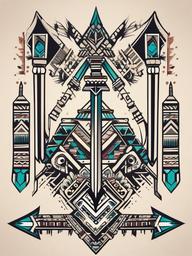 aztec arrow tattoo  simple vector color tattoo