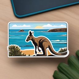 Kangaroo Island sticker- Australian island teeming with wildlife, , sticker vector art, minimalist design