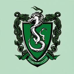 Harry Potter clipart - Slytherin crest with a serpent  color,minimalist,vector clipart