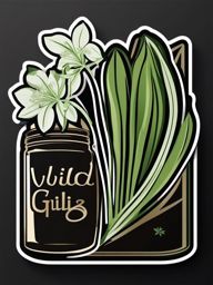 Wild Garlic Sticker - Infuse your dishes with the mild garlic aroma and taste of wild garlic leaves, , sticker vector art, minimalist design