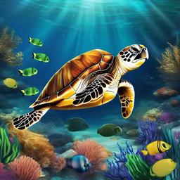 Sea Turtle clipart - sea turtle swimming underwater  clipart