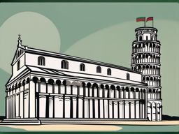 The Leaning Tower of Pisa clipart - Freestanding bell tower in Italy, ,color clipart vector style