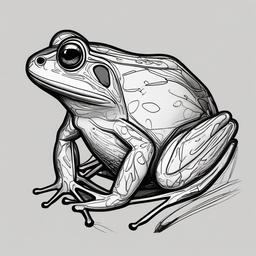 drawing of hybrid frog  minimal rough sketch scribbles,doodles,black and white