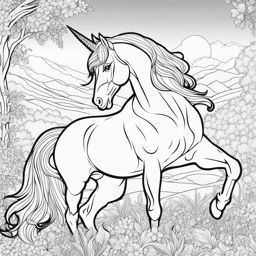 unicorn coloring pages - empathetic unicorn comforting a sorrowful spirit with its gentle presence and soothing aura. 