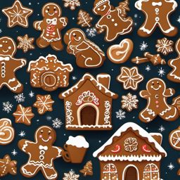 Clipart Gingerbread,Designing a cozy winter recipe book with clipart gingerbread  simple, 2d flat