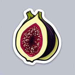 Fig Sticker - Rich and flavorful, a fig-shaped burst of sweetness, , sticker vector art, minimalist design