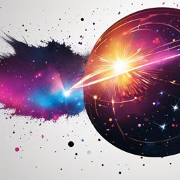 Disco Galaxy Explosion - Explore the explosive energy of disco in a tattoo featuring a disco ball amidst a cosmic explosion.  minimal tattoo style, white background