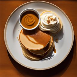 dulce de leche pancakes, an argentine twist on a classic, devoured at a bustling buenos aires café. 