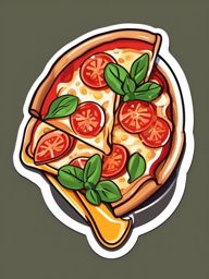 Pizza Sticker - Delicious pizza delight, ,vector color sticker art,minimal