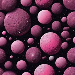 Blooming Asteroid Belt in the Far Reaches of Space Pink Space Background intricate details, patterns, wallpaper photo