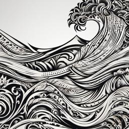 Wave Tattoo Tribal - Blends wave motifs with tribal elements, creating a unique and culturally inspired design.  simple tattoo design
