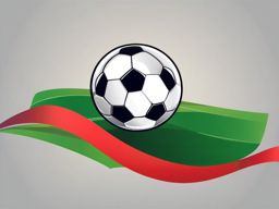 Soccer Ball Clipart - A soccer ball on the field.  color clipart, minimalist, vector art, 