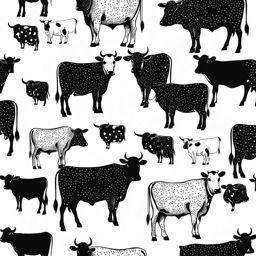 cow clipart black and white - highlighting its charming spots. 