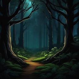 Dark Forest Background Cartoon  ,desktop background wallpaper