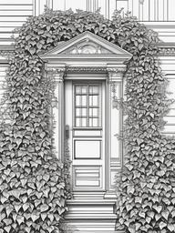 Plant Coloring Pages - Ivy-covered wall with intricate detail  simple coloring pages