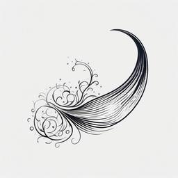 Simple Mermaid Tail Tattoo - Embrace simplicity with a small and minimalistic mermaid tail tattoo design.  simple vector color tattoo,minimal,white background