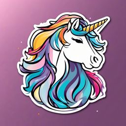 Unicorn Party sticker- Magical Mane Mischief, , sticker vector art, minimalist design