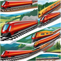 train clipart - racing down the tracks with speed. 