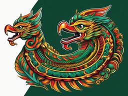 quetzalcoatl tattoo  simple vector color tattoo