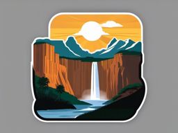 Angel Falls sticker- World's highest uninterrupted waterfall in Venezuela, , sticker vector art, minimalist design