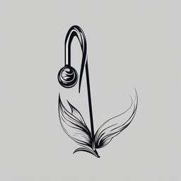 Fishing Hook Tattoo - Signifies the pursuit of adventure and the thrill of the catch, symbolizing resilience and patience.  simple tattoo design