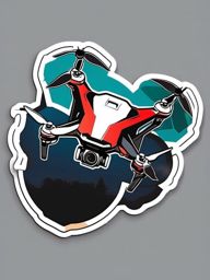 Flying Drone sticker- Aerial Photography Marvel, , color sticker vector art