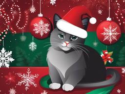 Christmas Background Cat  