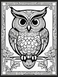 Owl Coloring Pages - Owl with a star  simple coloring pages