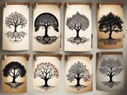 tree of life tattoo concepts, symbolizing growth, connection, and balance. 