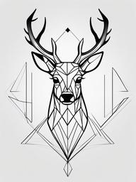 Geometric Deer Tattoo - Symbol of grace, strength, and balance  minimal tattoo design,white background