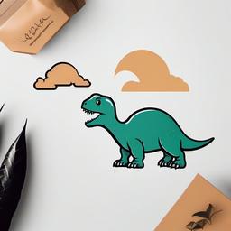 Dinosaur Simple Tattoo - Keep it simple and charming with a straightforward and delightful dinosaur-themed tattoo.  simple vector color tattoo,minimal,white background