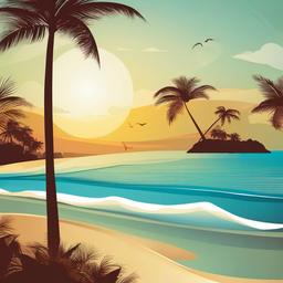 Beach background - beach and palm tree background  