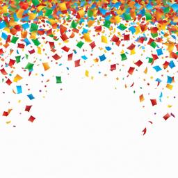 Confetti raining down at a celebration clipart.  vector style illustration, white background