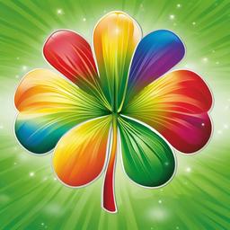 Shamrock clipart - shamrock with a rainbow in the background  